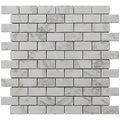 Intrend Tile 1 x 2 in Carrara Stone Mini Brick Pattern Mosaic NS020C
